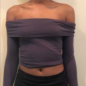 Grey off he shoulder shirt